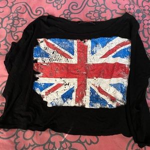 graphic britain crop top